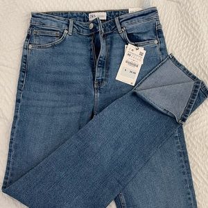 NWT Zara Split Skinny Full Length Denim
